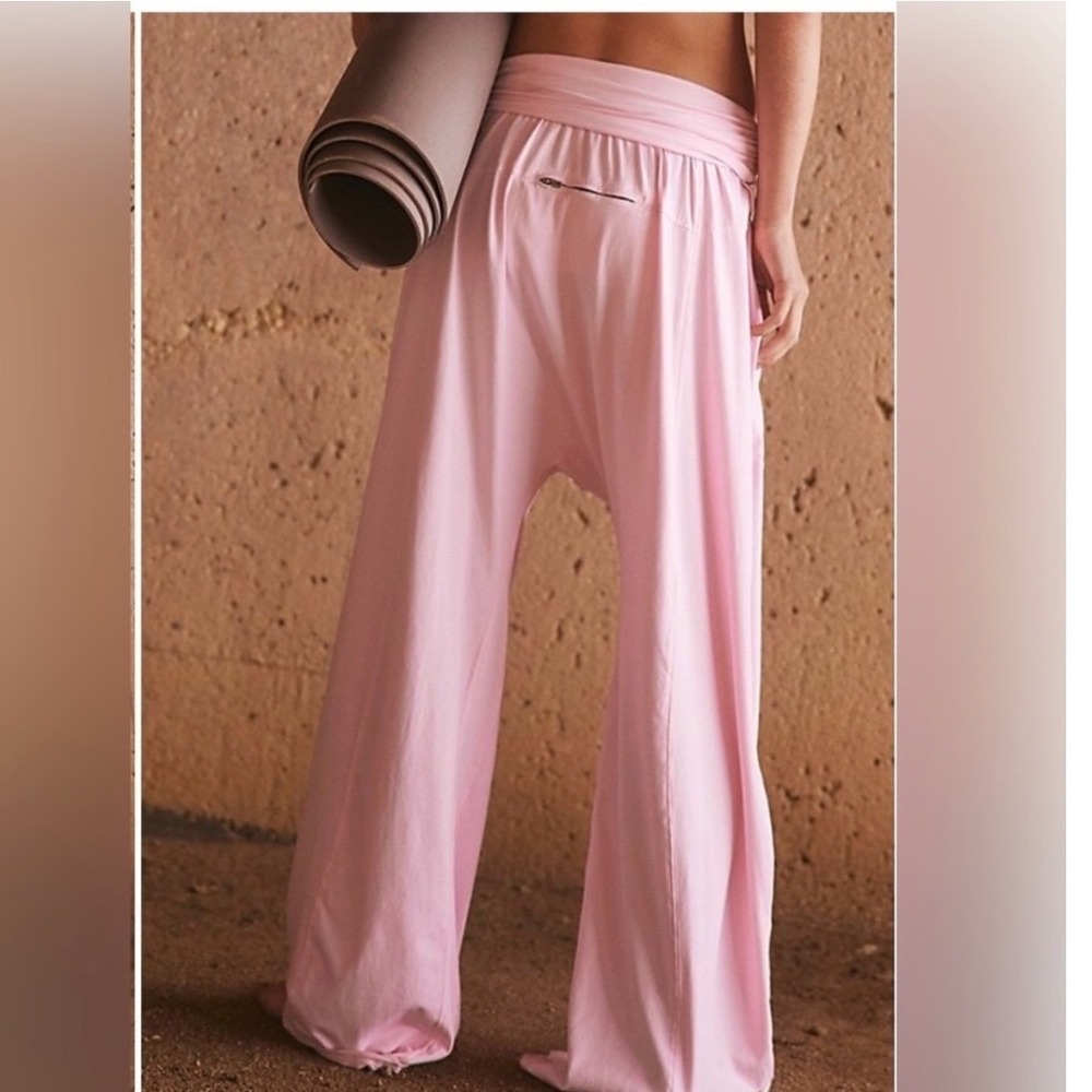 Free People Movement Hot Shot Sport Pant Size Small Pink Harem - Picture 2 of 7
